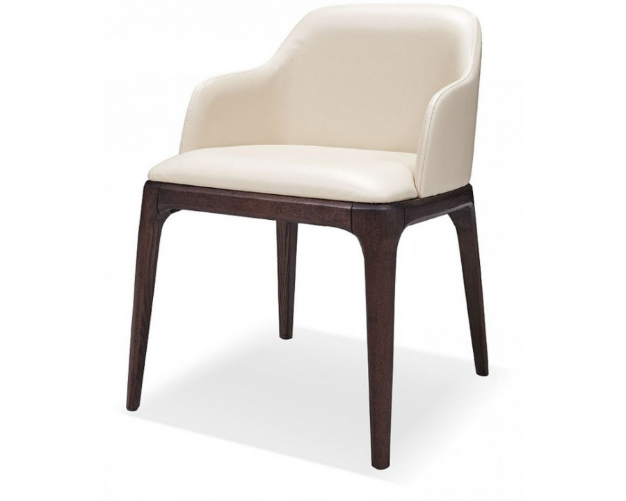 Jubilee - Monolof Modern Dining Chair in Cream, Eco-Leather