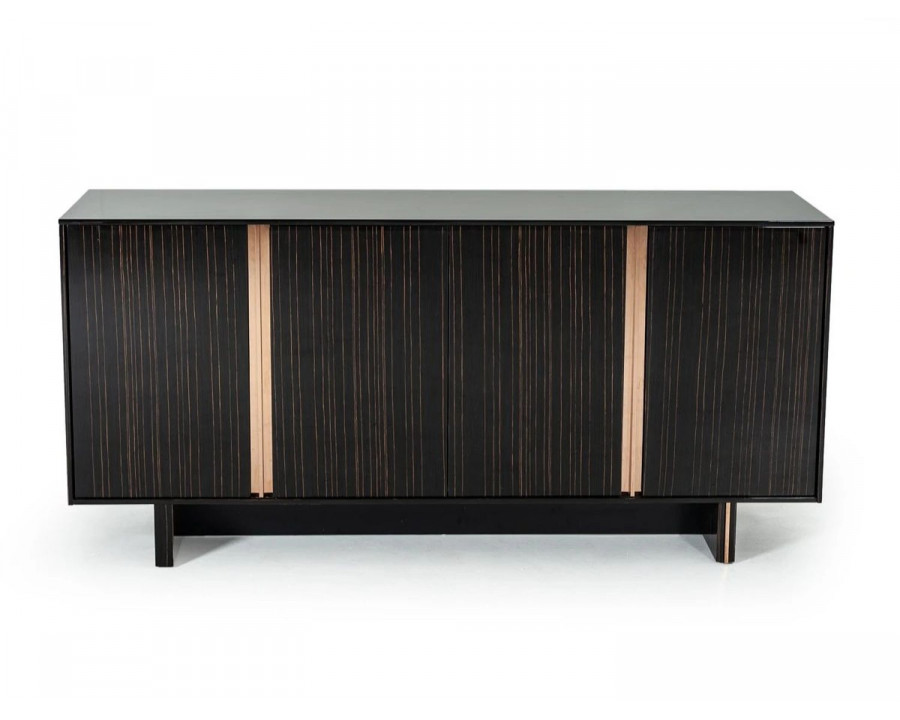 Jubilee - Chanu Buffet Table in Ebony High Gloss/Rosegold, Wood/Stainless Steel