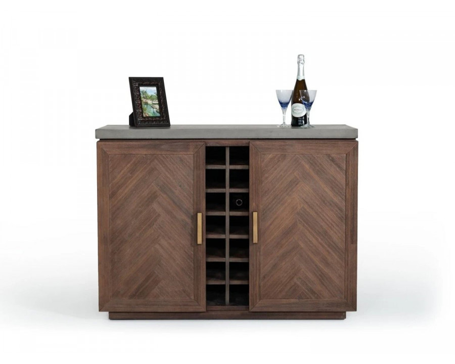 Jubilee - Acx Wine Cabinet in Brown, Concrete/Acacia Wood