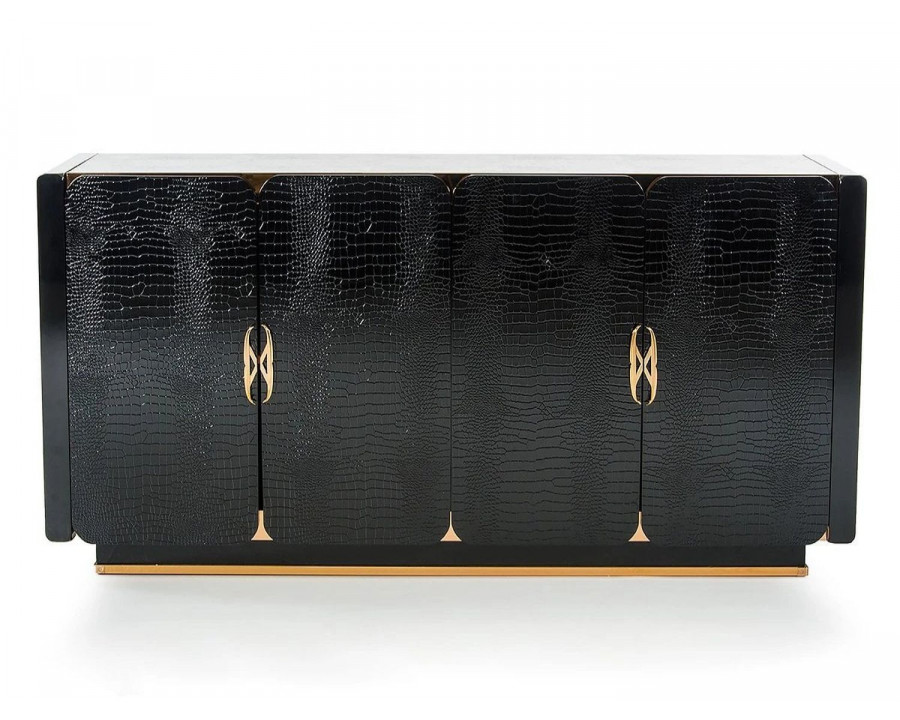 Jubilee - Tawei Buffet Table in Black Crocodile/Gold