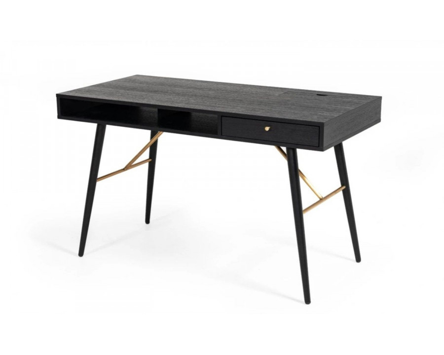 Jubilee - Burni Modern Desk in Black Oak/Gold