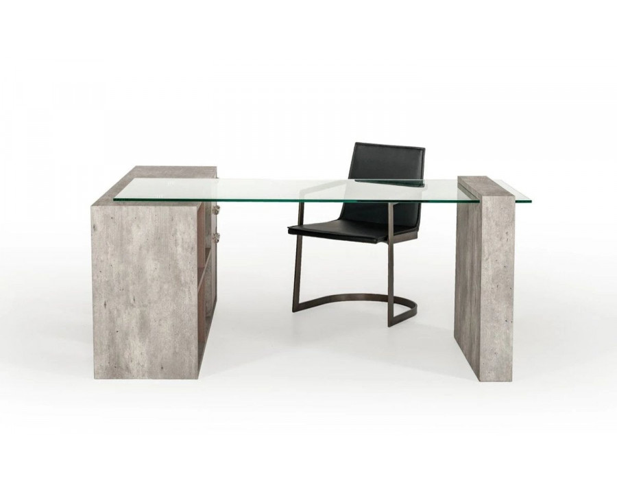 Jubilee - Buvner Modern Desk in Concrete/Brown Oak