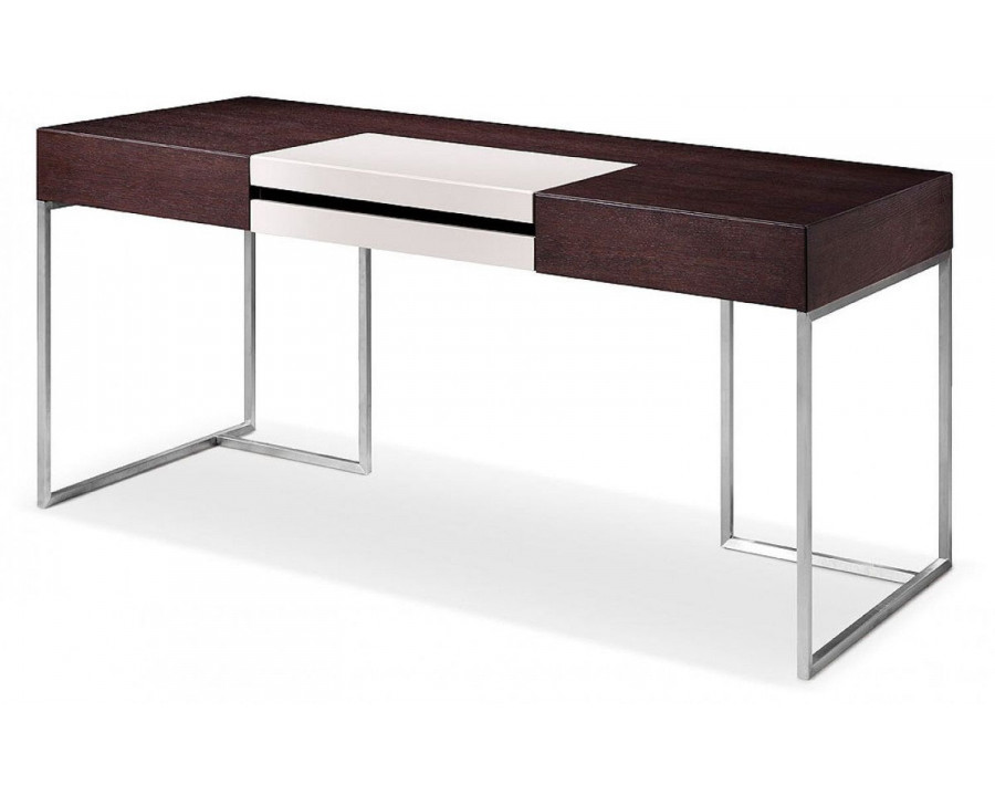 Jubilee - Euge Modern Office Desk in Brown Oak/Gray