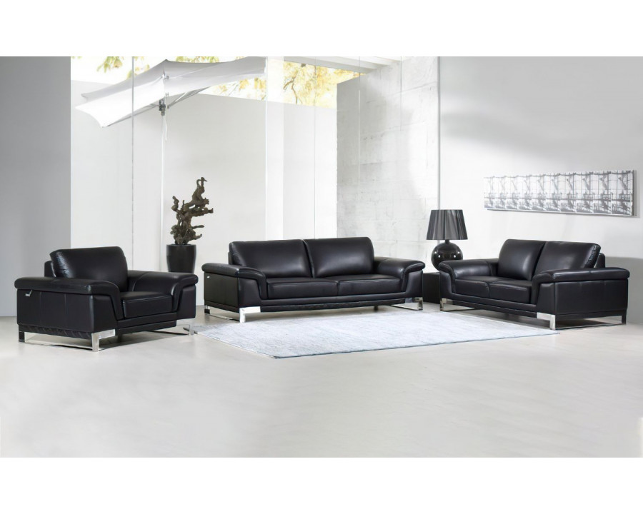 Jubilee - Bliwi Sofa Set in Black, Top Grain Leather