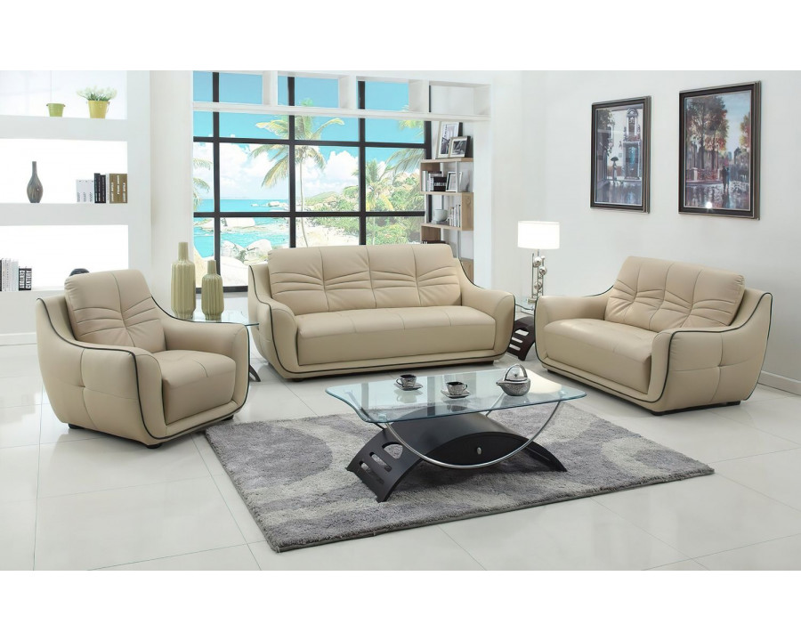 Jubilee Hustle Sofa Set - Beige, Top Grain Leather