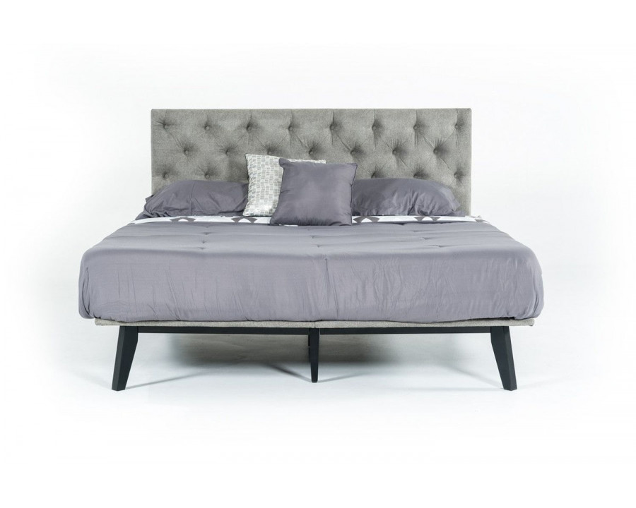 Jubilee Garner Modern King Size Bed - Gray/Walnut