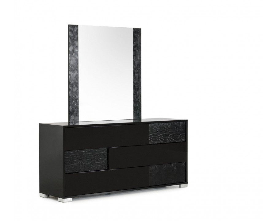 Jubilee - Grawty Modern Dresser and Mirror in Black