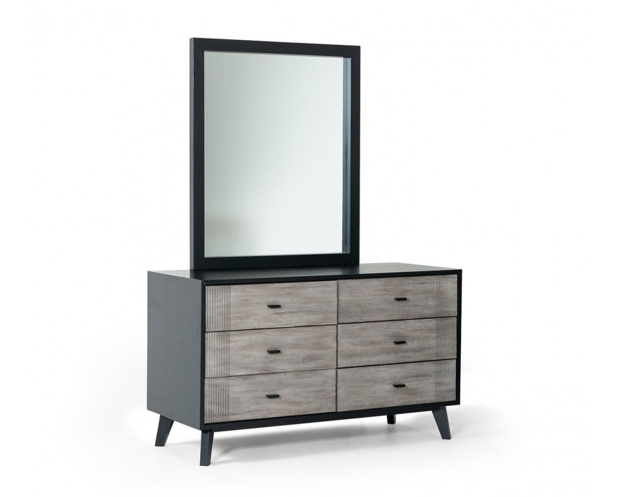 Jubilee - Patroel Contemporary Dresser and Mirror in Gray/Black