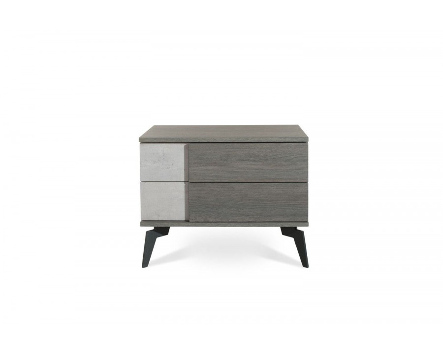 Jubilee - Polish Modern Nightstand in Faux Concrete/Matte Grey