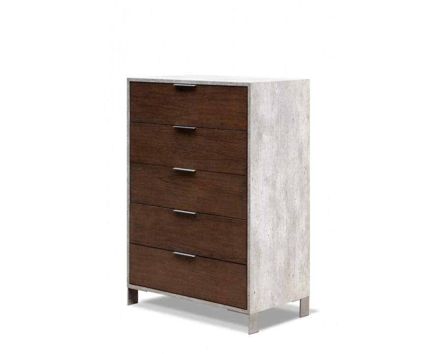 Jubilee - Camona Modern Chest in Walnut/Concrete