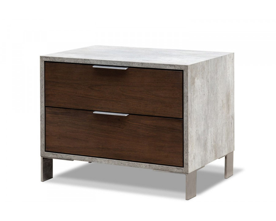 Jubilee - Camona Modern Nightstand in Walnut/Concrete