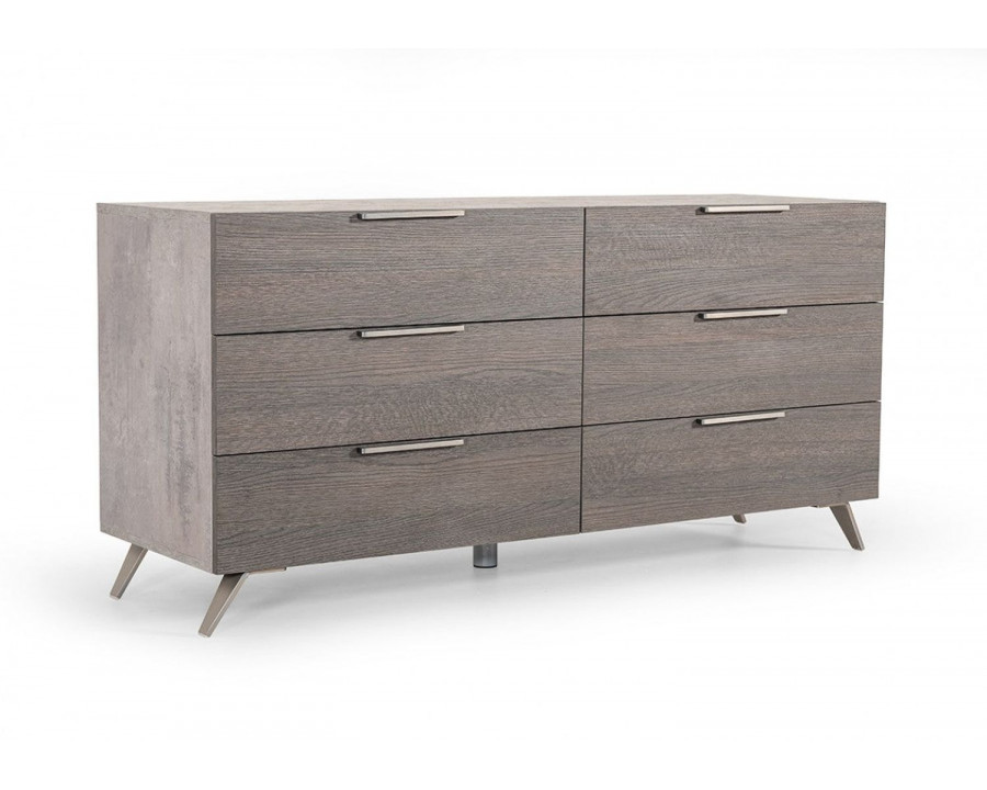 Jubilee - Brubon Modern Dresser and Mirror in Matte Grey/Faux Concrete Laminate