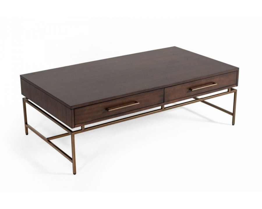 Jubilee - Nerver Modern Coffee Table in Acacia/Brass