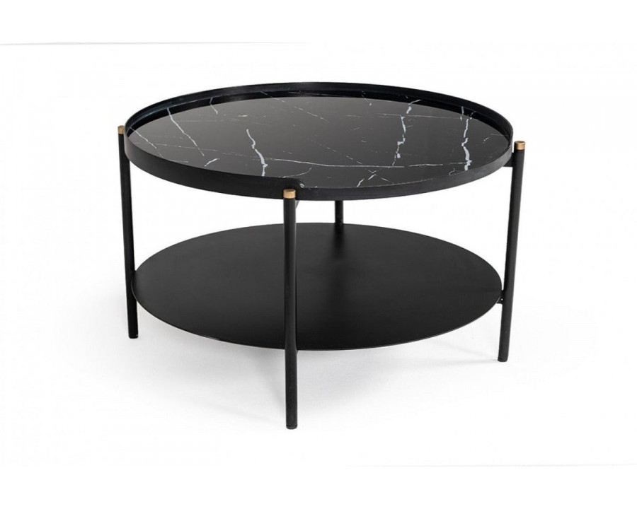 Jubilee - Rolidation Modern Round Coffee Table in Black, Metal