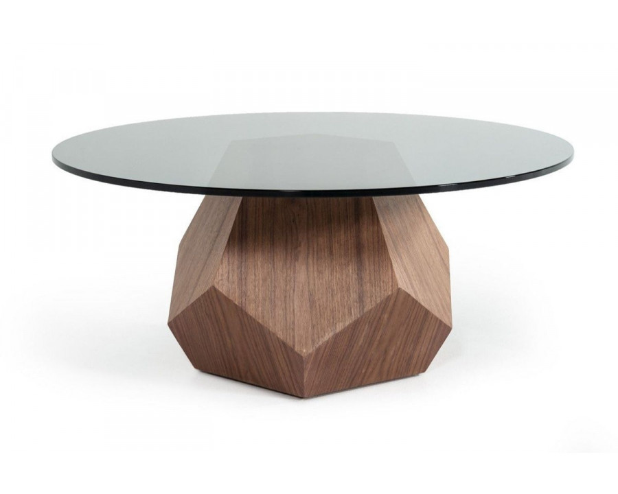 Jubilee - Rotiky Modern Coffee Table in Walnut/Smoked Glass