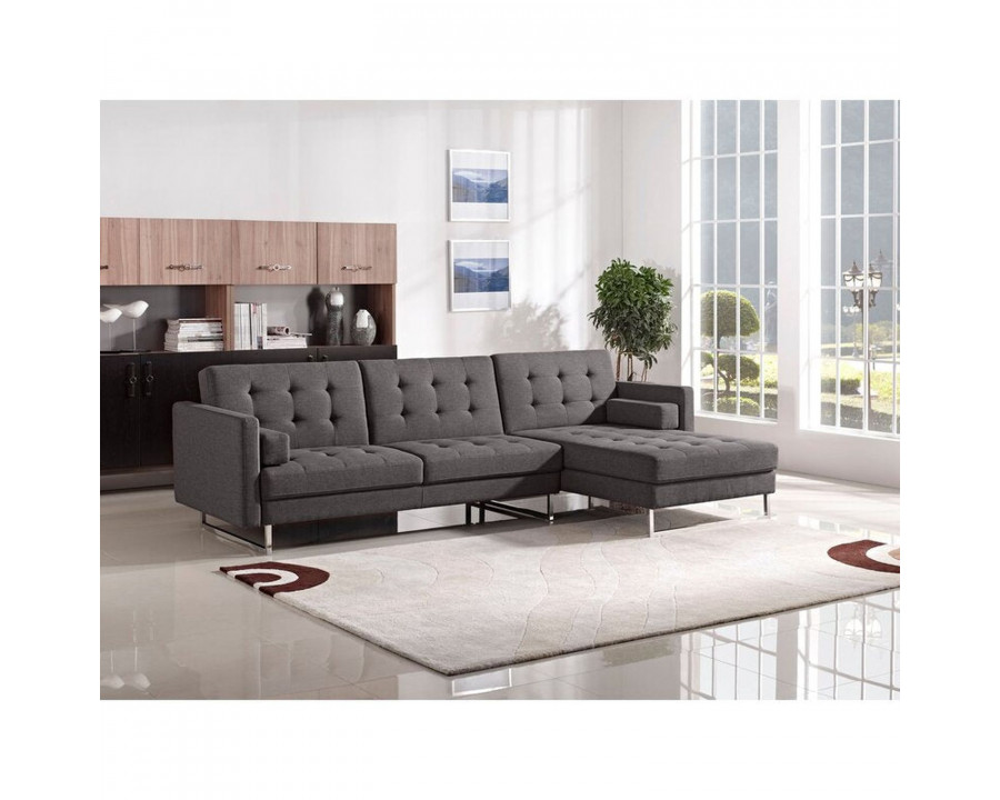 Jubilee - Oben Sleeper Sectional in Gray/Black, Fabric