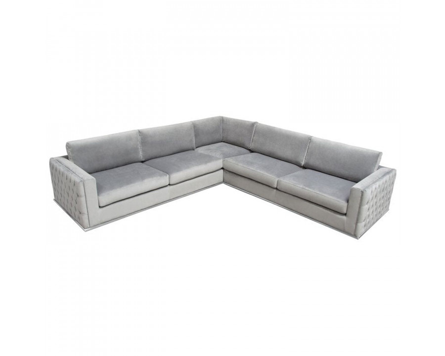 Jubilee - Enbany Symmetrical Sectional in Platinum Gray, Velvet