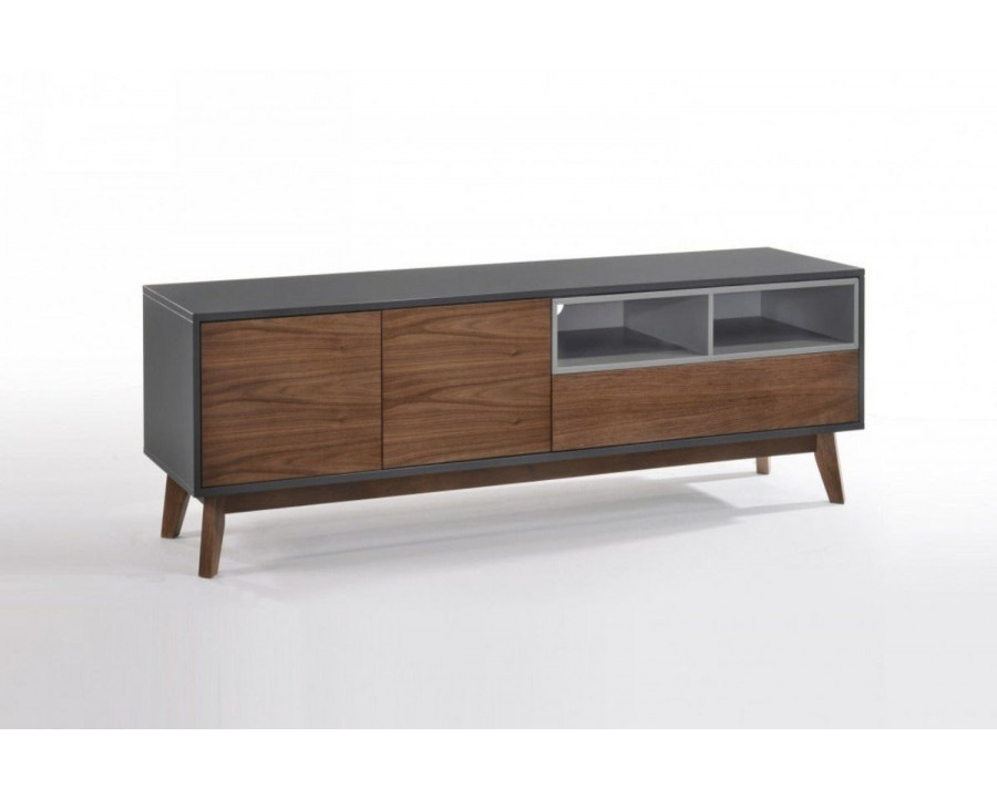 Jubilee - Lilyan Modern TV Stand in Charcoal Gray/Walnut