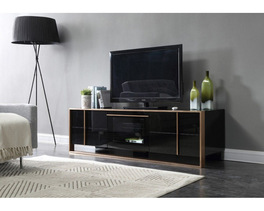 Jubilee - Cartier Modern TV Stand in Black High Gloss/Rosegold