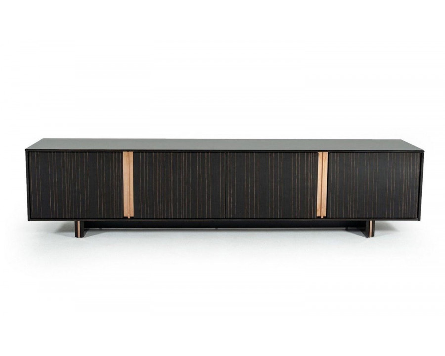 Jubilee - Modrest Thai Modern TV Stand in Ebony High Gloss/Rosegold