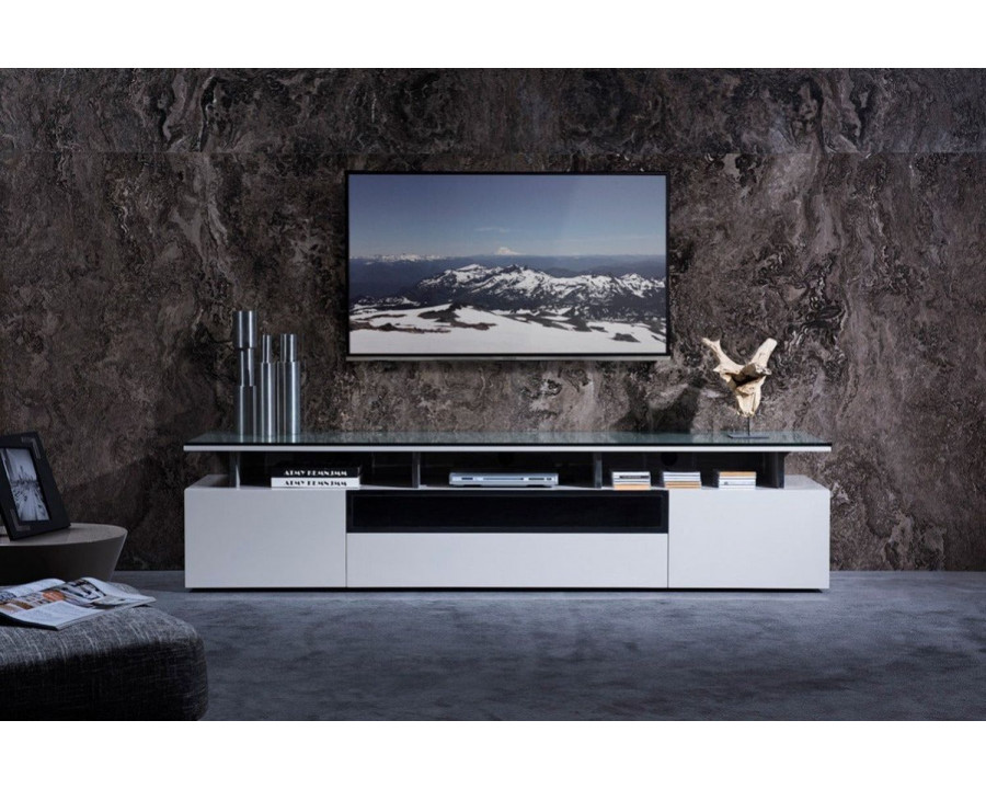 Jubilee - Modrest Hunt Contemporary TV Stand in Gray Gloss