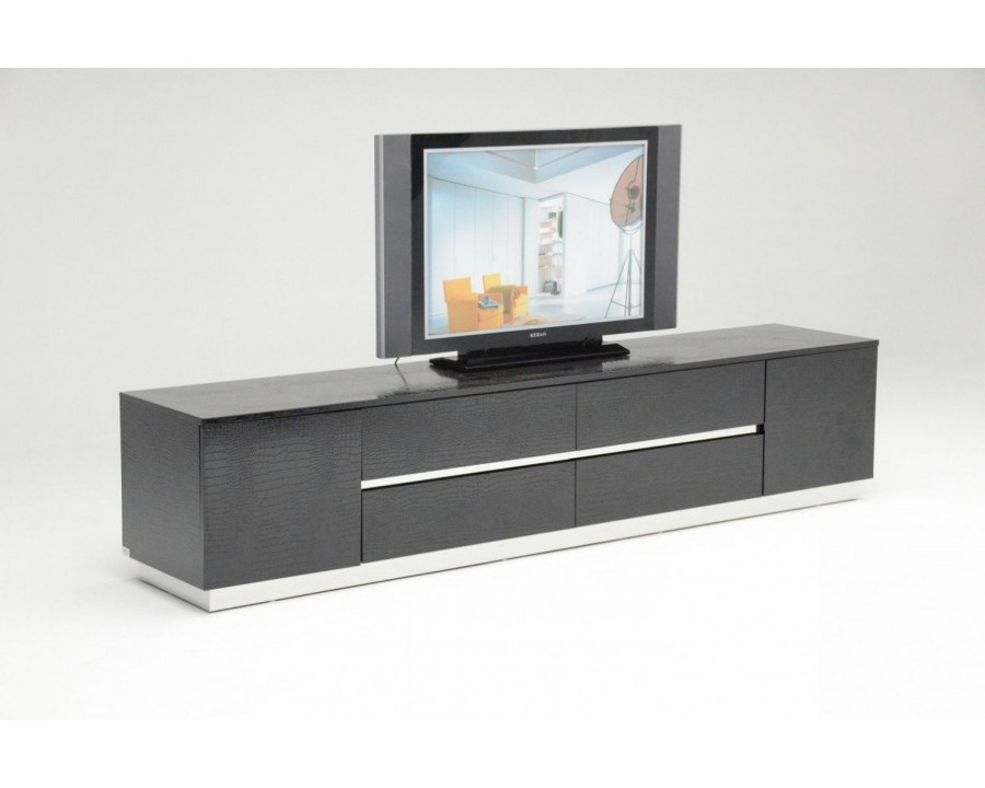 Jubilee - Roman Modern TV Unit in Black Crocodile Lacquer