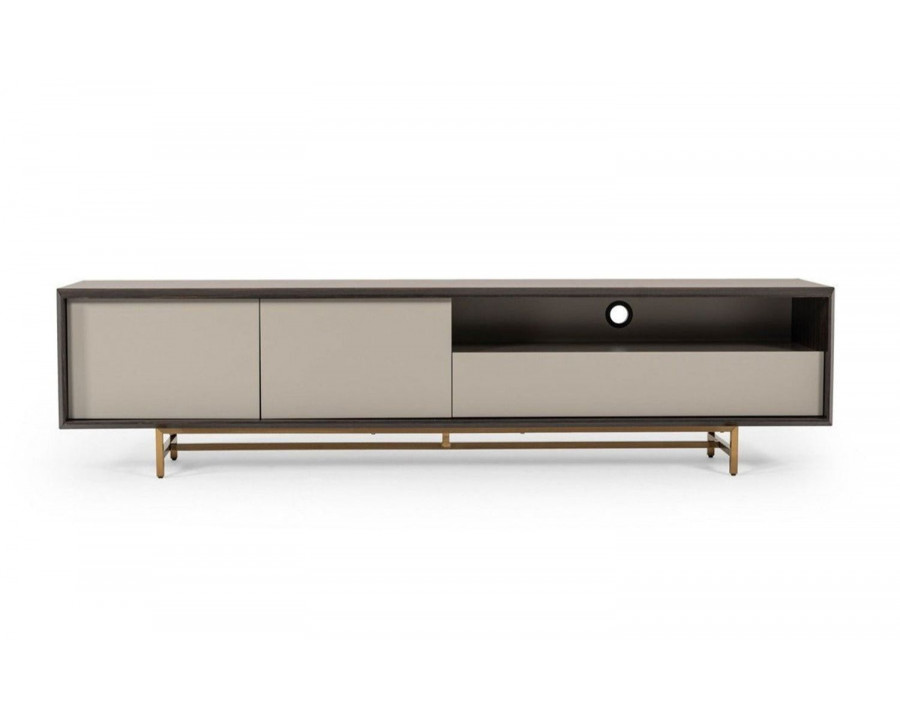 Jubilee - Modrest Patrick Modern TV Stand in Ebony Veneer/Matte Grey