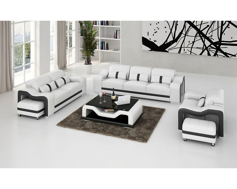 Jubilee Modia Sofa Set - White, Bonded Leather