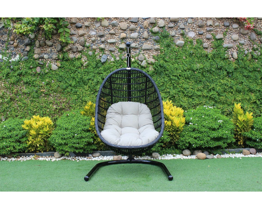 Jubilee - Holiman Outdoor Hanging Chair in Black/Beige