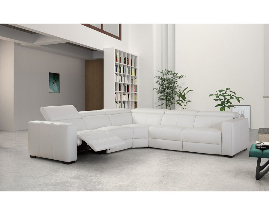 Jubilee Mirage Reclining 4 Pieces Sectional with Adjustable Headrest - White, with Corner