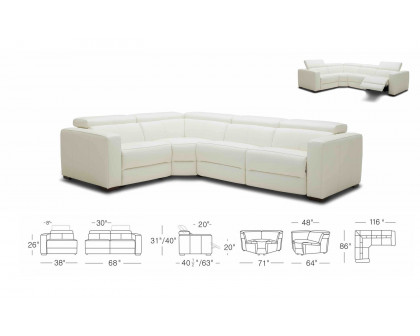 Jubilee - Mirage Reclining 5 Pieces Sectional with Adjustable Headrest and Corner