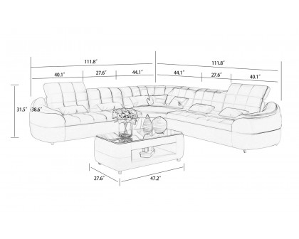 Jubilee - Aumin Modern Corner Sectional with Adjustable Headrest