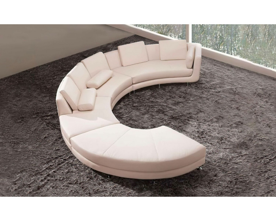 Jubilee Freida Curve Shape Sofa - White, Bonded Leather