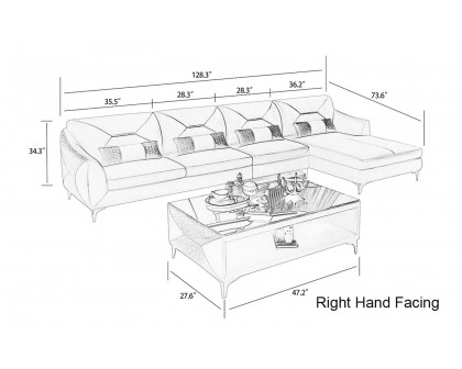 Jubilee - Bysic Small Right Hand Facing Sectional with Chaise