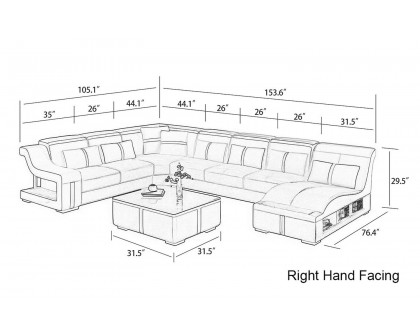 Jubilee - Lisa Modern U-Shape Right Hand Facing Sectional