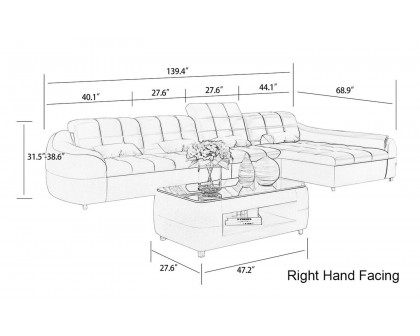 Jubilee - Aumin Small Right Hand Facing Sectional with Chaise