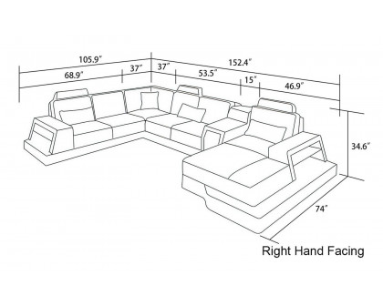 Jubilee - Civia Modern Right Hand Facing Sectional with Console Table