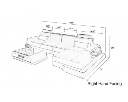 Jubilee - Civia Small Right Hand Facing Sectional with Side Storage