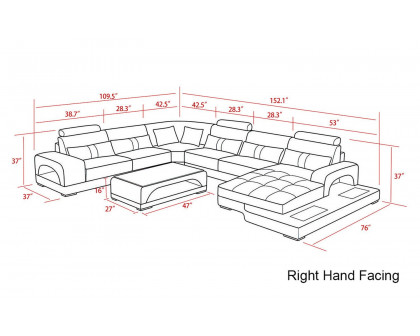 Jubilee - Mequon Large Right Hand Facing Sectional with Leds