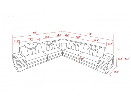 Jubilee - Mcmanu Modern Sectional with Led