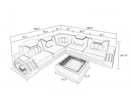 Jubilee - Sahara Corner Sectional with Adjustable Headrest