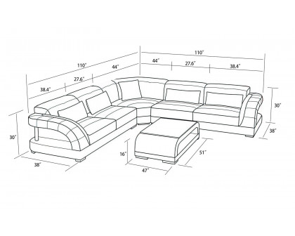 Jubilee - Verger Modern Sectional with Shelving