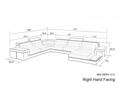 Jubilee - Perrault Right Hand Facing Sectional with Adjustable Headrest