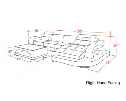 Jubilee - Occasional Small Right Hand Facing Sectional with Adjustable Headrest