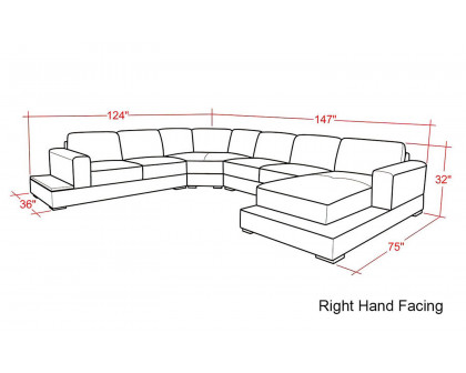 Jubilee - Spencer Right Hand Facing Sectional with Led