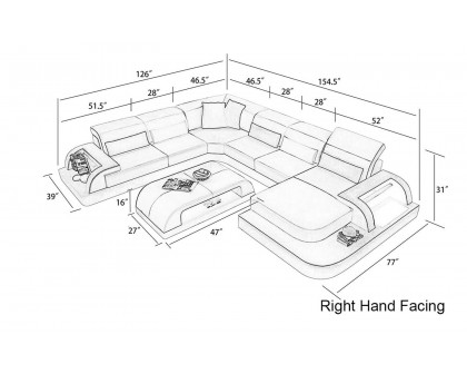 Jubilee - Molinaro Right Hand Facing Sectional with Adjustable Headrest