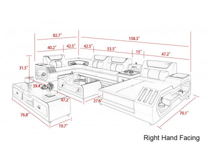 Jubilee - Bigelow Right Hand Facing Sectional with USB Charger