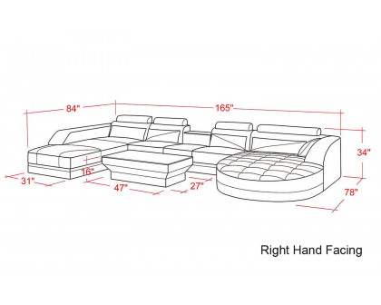 Jubilee - Lilo Right Hand Facing Sectional with Shape Chaise