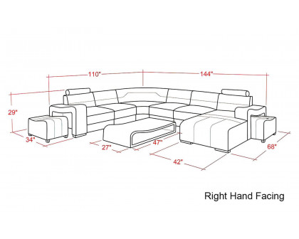 Jubilee - Sunnydale Large Right Hand Facing Sectional with Ottomans