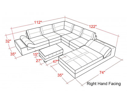 Jubilee - Thataway Modern Right Hand Facing Sectional with Storage